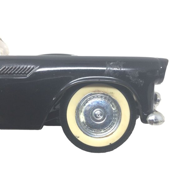 Vintage 1957 Chevy Convertible Diecast Car - Black Body, White Top - Classic Car - Picture 11 of 12